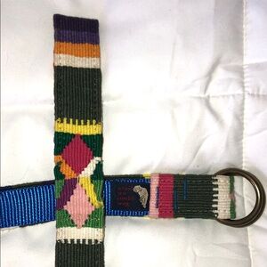 A TAIL WE COULD WAG Unisex Woven Colorful Belt with Brass Buckle 42 inch